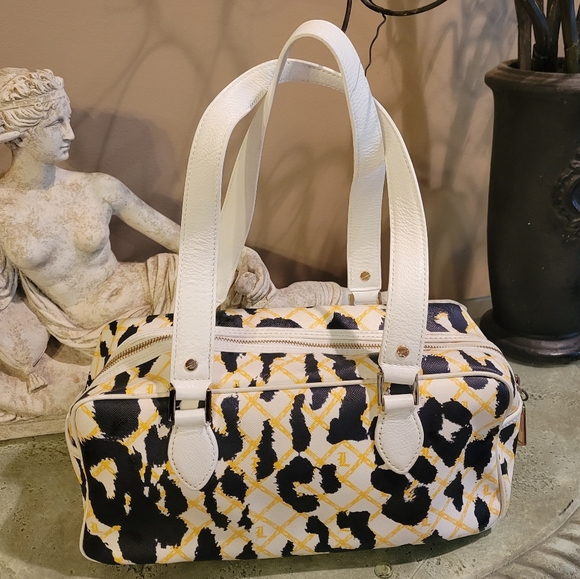 L.A.M.B. by Gwen Stefani White Leopard Handbag #397 - Picture 7 of 17